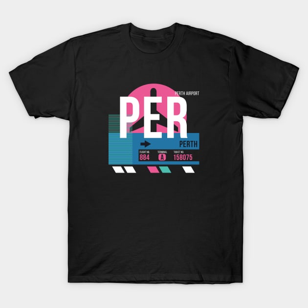 Perth (PER) Airport // Sunset Baggage Tag T-Shirt by Now Boarding